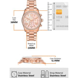 Michael Kors Lexington Chronograph Rose Gold Dial Rose Gold Steel Strap Watch for Women - MK7242 Authentic Buy Shop Now