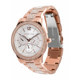 Michael Kors Tibby Chronograph White Dial Rose Gold Steel Strap Watch For Men - MK7293 Authentic Buy Shop Now