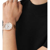 Michael Kors Layton Three Hand Silver Dial Rose Gold Steel Strap Watch For Women - MK7297 Authentic Buy Shop Now