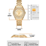 Michael Kors Harlowe Three-Hand Quartz Gold Dial Gold Steel Strap Watch For Women - MK4709 Authentic Buy Shop Now