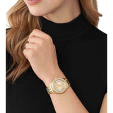 Michael Kors Harlowe Three-Hand Quartz Gold Dial Gold Steel Strap Watch For Women - MK4709 Authentic Buy Shop Now