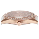 Michael Kors Harlowe Analog Rose Gold Dial White Leather Strap Watch For Women - MK2989 Authentic Buy Shop Now
