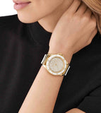 Michael Kors Everest Analog Gold Dial White Silicone Strap Watch For Women - MK7357 Authentic Buy Shop Now