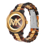 Michael Kors Runway Three-Hand Brown Dial Two Tone Steel Strap Watch for Women - MK7354 Authentic Buy Shop Now
