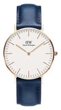 Daniel Wellington Classic Somerset White Dial Blue Leather Strap Watch For Women - DW00100123 Authentic Buy Shop Now