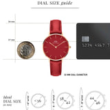 Daniel Wellington Petite Suffolk Red Dial Red Leather Strap Watch For Women - DW00100404 Authentic Buy Shop Now