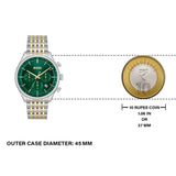 Hugo Boss Gregor Chronograph Green Dial Two Tone Steel Strap Watch For Men - 1514081 Authentic Buy Shop Now
