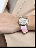 Guess Clarity Gold Dial Pink Silicone Strap Watch for Women - GW0109L2 Authentic Buy Shop Now