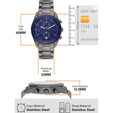 Michael Kors Accelerator Chronograph Blue Dial Grey Steel Strap Watch For Men - MK9111 Authentic Buy Shop Now