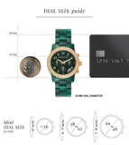Michael Kors Runway Chronograph Green Dial Green Steel Strap Watch for Women - MK7422 Authentic Buy Shop Now