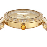 Michael Kors Parker Three-Hand Gold Dial Brown Leather Strap Watch For Women - MK4725 Authentic Buy Shop Now