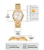Michael Kors Lennox Three Hand Silver Dial Gold Steel Strap Watch For Women - MK7391 Authentic Buy Shop Now