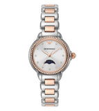 Emporio Armani Mia Three Hand Moonphase Mother of Pearl Dial Two Tone Steel Strap Watch For Women - AR11567 Authentic Buy Shop Now