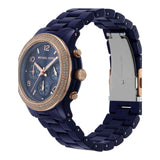 Michael Kors Runway Chronograph Blue Dial Blue Steel Strap Watch for Women - MK7423 Authentic Buy Shop Now