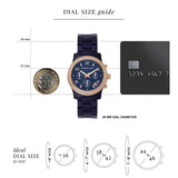 Michael Kors Runway Chronograph Blue Dial Blue Steel Strap Watch for Women - MK7423 Authentic Buy Shop Now