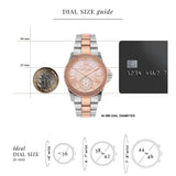 Michael Kors Everest Three Hand Rose Gold Dial Two Tone Steel Strap Watch For Women - MK7402 Authentic Buy Shop Now