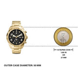 Fossil Bronson Chronograph Black Dial Gold Steel Strap Watch for Men - FS5877 Authentic Buy Shop Now