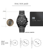 Michael Kors Lennox Chronograph Black Dial Black Steel Strap Watch For Men - MK9146 Authentic Buy Shop Now