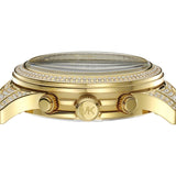 Michael Kors Ritz Three-Hand Glitz Crystals Gold Dial Gold Steel Strap Watch for Women - MK6747 Authentic Buy Shop Now