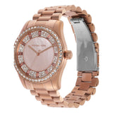 Michael Kors Lexington Three Hand Mother of Pearl Pink Dial Rose Gold Steel Strap Watch For Women - MK7444 Authentic Buy Shop Now
