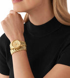 Michael Kors Runway Chronograph Analog Gold Dial Gold Steel Strap Watch for Women - MK7452 Authentic Buy Shop Now