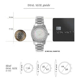 Michael Kors Lexington Lux Three Hand Mother of Pearl Silver Dial Silver Steel Strap Watch for Women - MK7445 Authentic Buy Shop Now