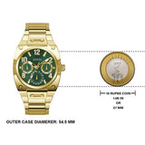 Guess Trend Analog Green Dial Gold Steel Strap Watch For Men - GW0624G2 Authentic Buy Shop Now