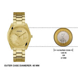 Guess Cubed Analog Gold Dial Gold Steel Strap Watch For Women - GW0606L2 Authentic Buy Shop Now