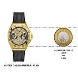 Guess Asteria Multifunction Gold Dial Black Rubber Strap Watch For Women - GW0620L2 Authentic Buy Shop Now