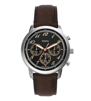 Fossil Neutra Chronograph Black Dial Brown Leather Strap Watch for Men - FS6024 Authentic Buy Shop Now