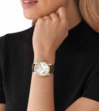 Michael Kors Lexington Silver Dial Brown Leather Strap Watch For Women - MK4745 Authentic Buy Shop Now