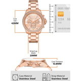 Michael Kors Wren Chronograph Rose Gold Dial Rose Gold Steel Strap Watch for Women - MK7430 Authentic Buy Shop Now