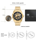 Fossil Bronson Automatic Skeleton Black Dial Gold Steel Strap Watch for Men - ME3257 Authentic Buy Shop Now