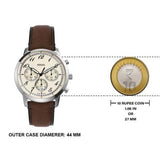 Fossil Neutra Chronograph White Dial Brown Leather Strap Watch for Men - FS6022 Authentic Buy Shop Now