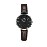 Daniel Wellington Classic Petite York Black Dial Brown Leather Strap Watch For Women - DW00100238 Authentic Buy Shop Now