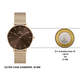 Daniel Wellington Petite Amber Brown Dial Rose Gold Mesh Strap Watch for Women - DW00100478 Authentic Buy Shop Now