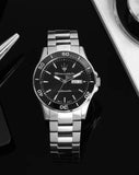 Maserati Competizione Automatic Black Dial Silver Steel Strap Watch For Men - R8823100002 Authentic Buy Shop Now