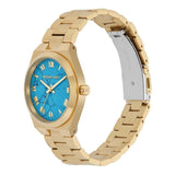 Michael Kors Lennox Analog Blue Dial Gold Steel Strap Watch for Women - MK7460 Authentic Buy Shop Now
