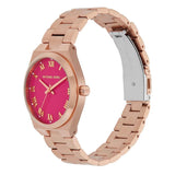 Michael Kors Lennox Analog Pink Dial Rose Gold Steel Strap Watch for Women - MK7462 Authentic Buy Shop Now