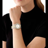 Michael Kors Harlowe Three-Hand Crystals White Dial Two Tone Steel Strap Watch for Women - MK4811 Authentic Buy Shop Now
