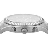 Michael Kors Lexington Chronograph Green Dial Silver Steel Strap Watch for Women - MK9152 Authentic Buy Shop Now