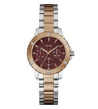 Guess Mist Analog Maroon Dial Two Tone Steel Strap Watch For Women - GW0723L2 Authentic Buy Shop Now