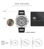 Guess King Quartz Crystals Silver Dial Black Silicone Strap Watch For Men - GW0537G1 Authentic Buy Shop Now