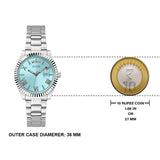 Guess Luna Quartz Blue Dial Silver Steel Strap Watch For Women - GW0308L4 Authentic Buy Shop Now