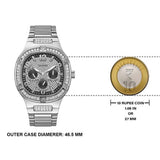 Guess Duke Glitz Black Dial Silver Steel Strap Watch For Men - GW0576G1 Authentic Buy Shop Now