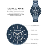 Michael Kors Lennox Chronograph Blue Dial Blue Steel Strap Watch For Women - MK9147 Authentic Buy Shop Now