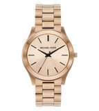 Michael Kors Slim Runway Three-Hand Gold Dial Gold Steel Strap Watch for Women - MK9122 Authentic Buy Shop Now