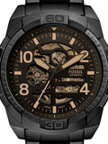 Fossil Bronson Automatic Skeleton Black Dial Black Steel Strap Watch for Men - ME3256 Authentic Buy Shop Now