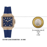Guess Libra Crystals Blue Dial Blue Silicone Strap Watch For Women - GW0618L2 Authentic Buy Shop Now