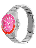 Fossil Blue Dive Analog Pink Dial Silver Steel Strap Watch For Women - ES5351 Authentic Buy Shop Now